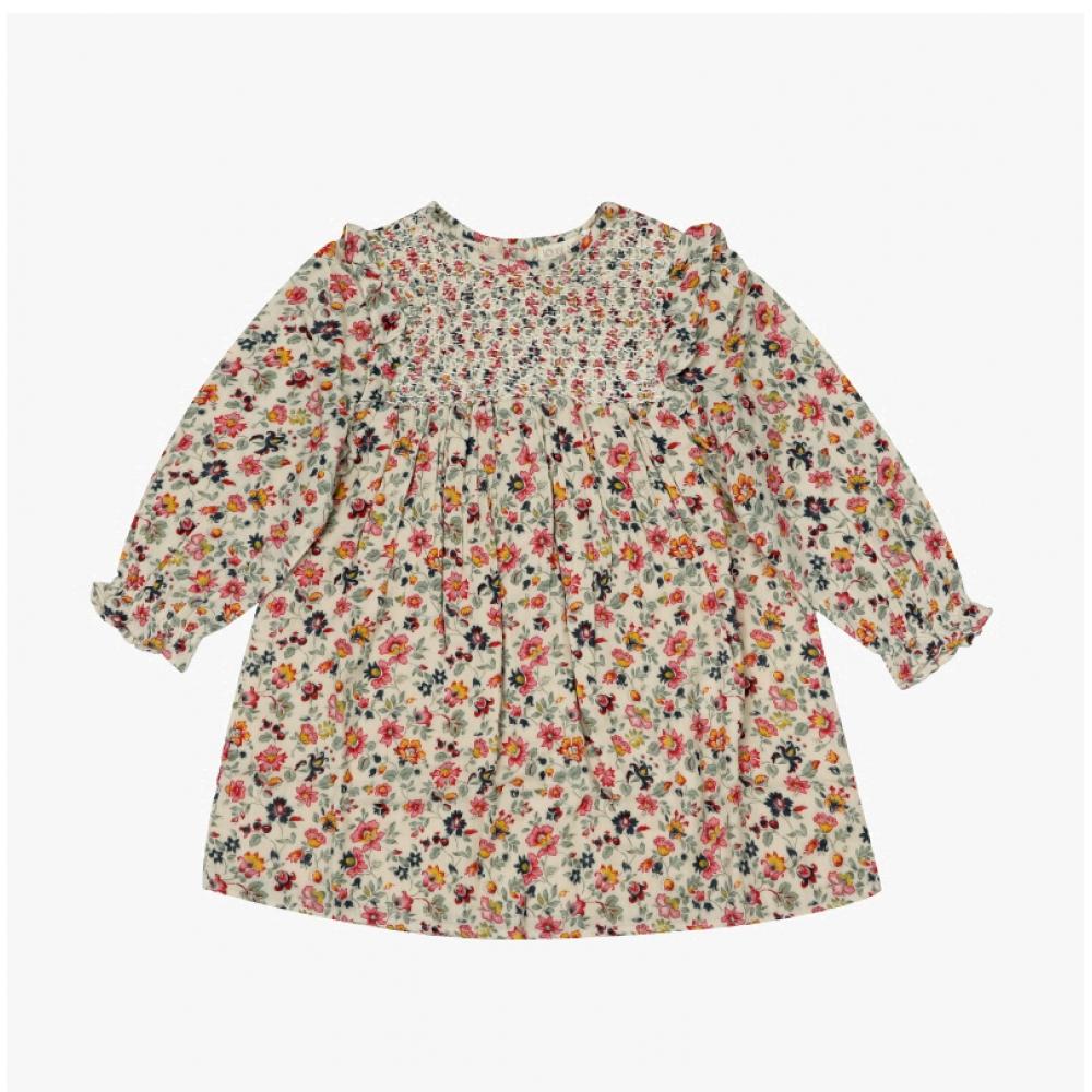 Louis Misha Kinderkleid Blumen Saralou Grau W25 S0157