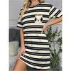 Ladies 3D Colorful Stripe Print Mini Dress Summer Casual Round Neck Short Sleeve Women's Clothing Fashionable Casual Dress