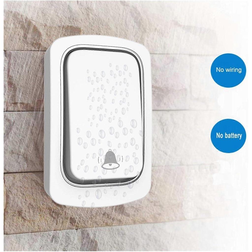 Wireless Doorbell No Battery Required Waterproof Self-Powered Door Bell Sets Home Outdoor Kinetic Ring Chime Doorbell Protection