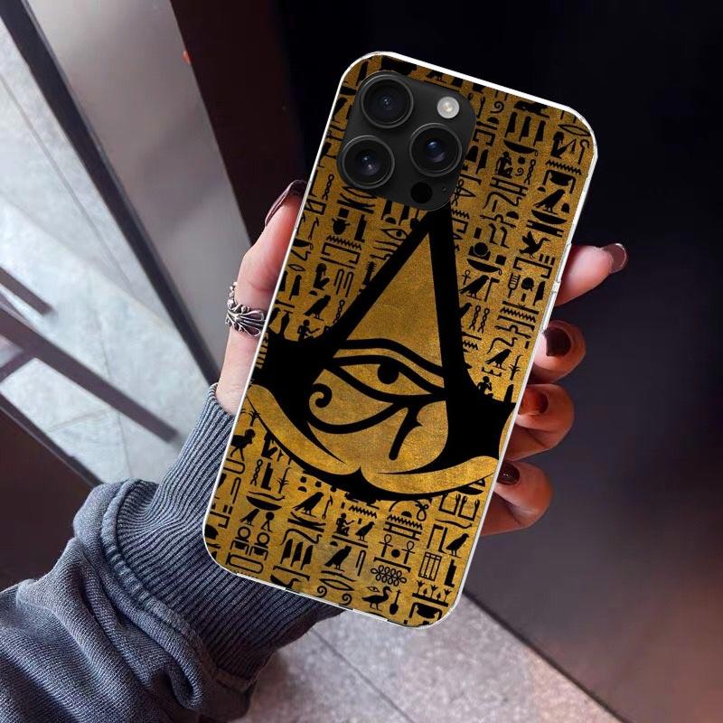 Sacred Eye of Horus Egypt Fresco Phone Case For iPhone 17 Air 16 15 Pro Max 14 Plus 13 Mini 12 11 Cover 7 8 SE Silicone Shell Pr