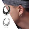 1Pair Punk Stainless Steel Round Circle Totem Hoop Earrings for Men Women Not Fade Ear Rings Hip Hop Male Jewelry Gift