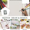 Art Drawing Pad Sketchbook Strong Binding Friendly High Density Paper Resists Bleed Compacts Design For Outdoor Use