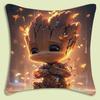 Pillow Covers Cartoon Cute Groots Sofa Decorative Home Double-Sided Printing Short Plush Cute Cushion Cover