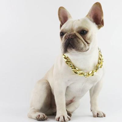 Prantsuse Fighting Dog Bully kuldkett S ja Msized Dog Collar Pet kaelakee ehted