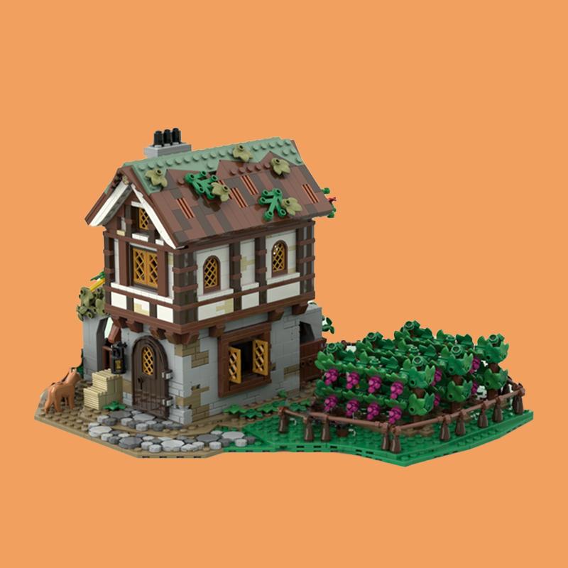 New 1681 Parts Customized MOC Medieval Castle vineyard Model Building DIY Blocks Bricks Assembly Toys Educational Holiday Gifts