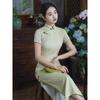 Color blue | green cheongsam new Chinese-style improved young 1011 spring and summer short sleeves retro style daily girl