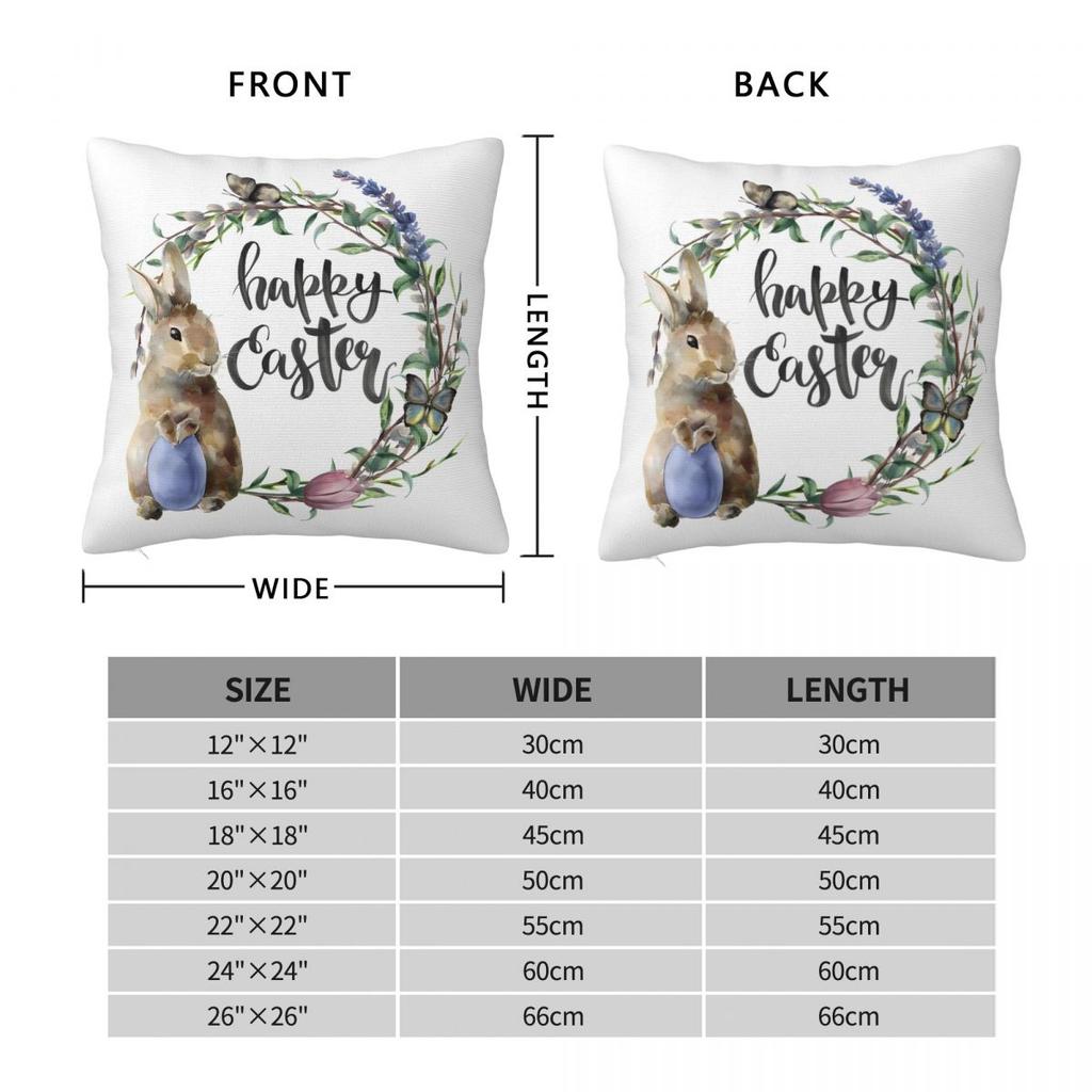 Happy Easter Egg Pillow Cover Cartoon Bunny Polyester Pillow Case Cushion Cover Funny Pillowcases For Sofa Home Decorative
