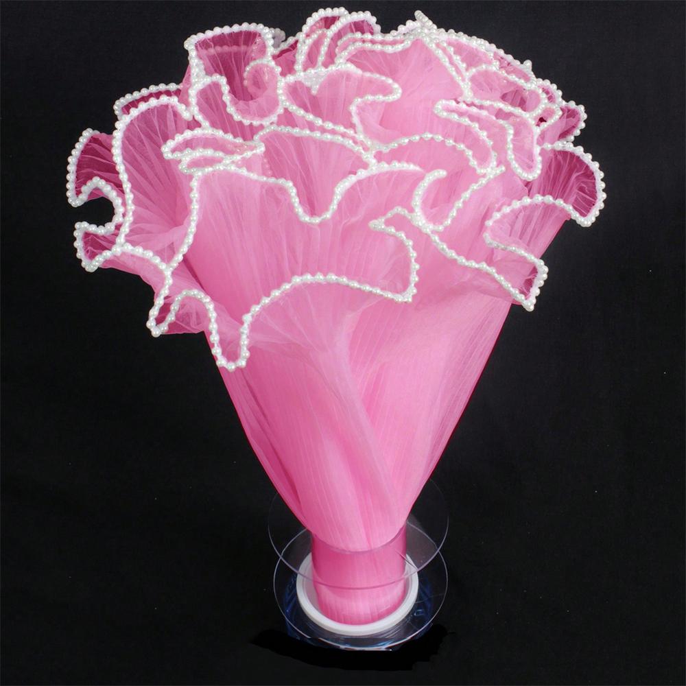 1pc Flower Bouquet Wrapping Pearl Wave Yarn Rose Florist Packaging Material Wedding Party Gift Decoration Supplies