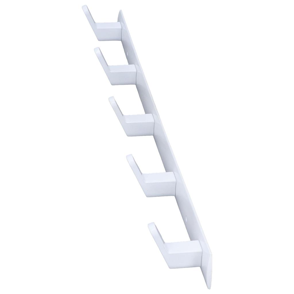 Wall Mounted Coat Rack Modern Stylish Coat Hanger Rack with 5 Hooks for Bathroom Living Room White
