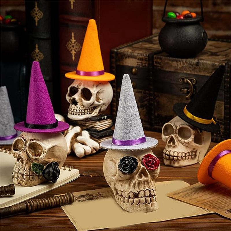 23 PCS Mini Witch Hats Halloween Felt 4 Color Witch Hats Felt Witch Hats Halloween Wine Bottle Party Decoration