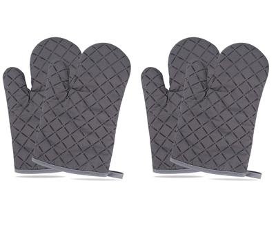 Rinimie Insulated Oven Cooking Hand Protection Safe for Microwaves and Easy To Put On and Take Heat Resistant Up To Set of 4 Mitts, Heat-Resistant