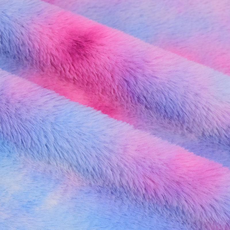 Rainbow Dyed Rabbit Fur & Seven-Color Mink Plush Fabric for Toys, Shoes & Hats