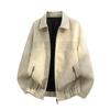 American retro men's leather jacket locomotive tooling loose old money street simple trend top leather jacket men