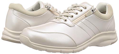 World March WL3601 4E Zipper Boots, Silver, Women's, Size 23.0 Cm