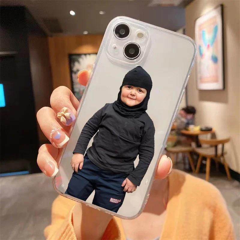 Funny Babaite Hasbulla Phone Case for iPhone 16 15 14 13 12 11 Pro Max Mini SE 7 8 Plus Fundas Cute Transparent Phone Soft Cover
