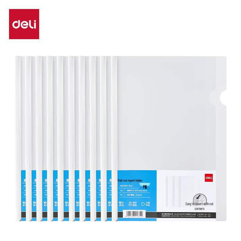 Deli DL DP064 Triangular Slide Binder Folders (20-Pack)