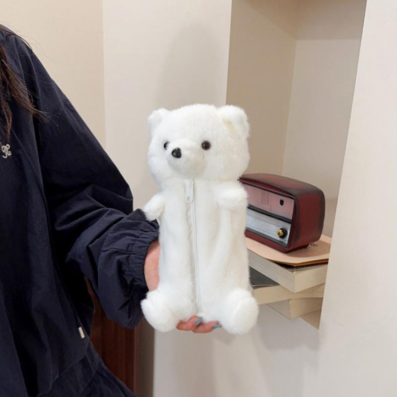 Soft Otter Plush Crossbody Bag Fluffy Portable Stationery Bag for Girls Daily Use Birthday Presents