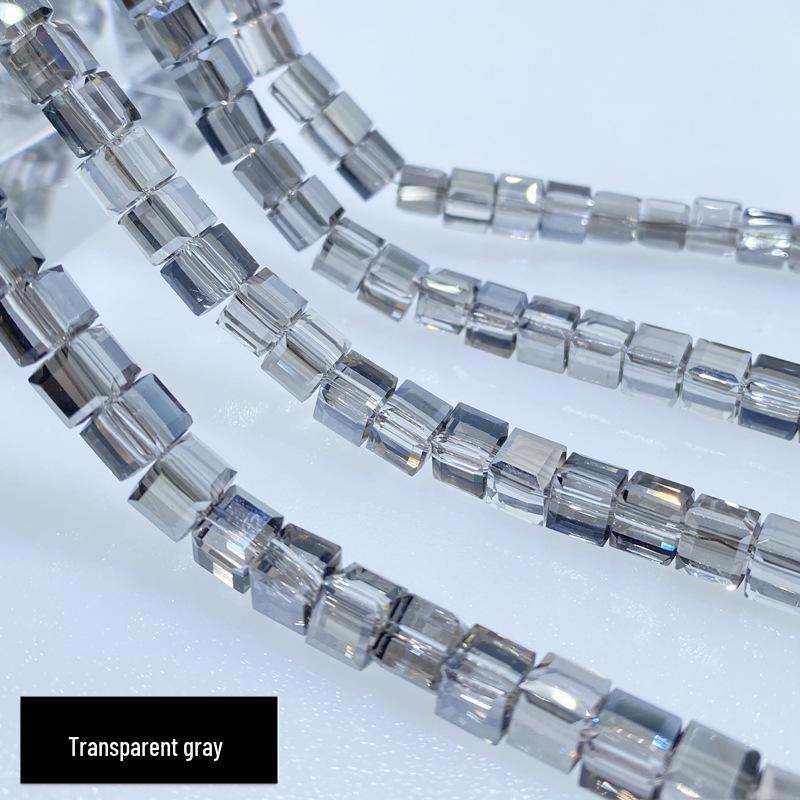 Multi-Faceted Crystal Glass Square Beads: 4/6/8mm Sugar Cubes for DIY Jewelry, Loose Beading with Holes
