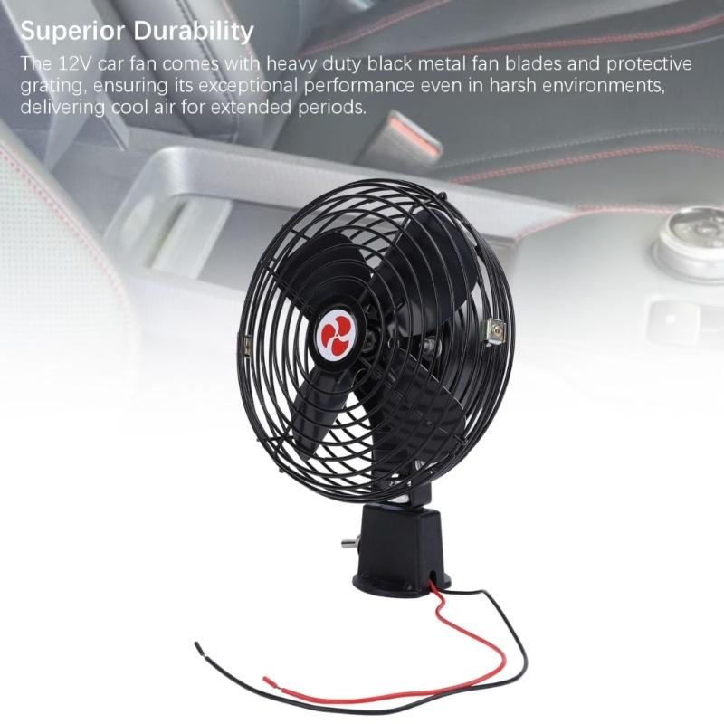 Energy Efficient 6 Inch Auto Cooling Fan 2 Speed Settings Low Power Consumption Design For Cars Trucks Marine Vehicles