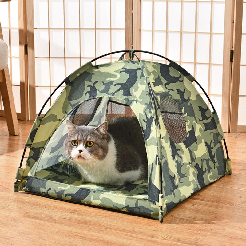 Foldable Cat House Pet Tent Four Seasons Universal Cat and Dog Pet Nest Summer Cool Mat Outdoor Portable Foldable Breathable