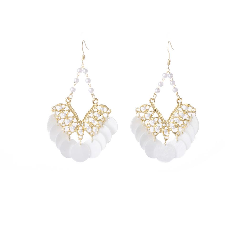 Super Fairy French Retro Pearl Fringed Earrings Light Luxury Design High-End Stud Earrings Vacation Bohemian Earrings