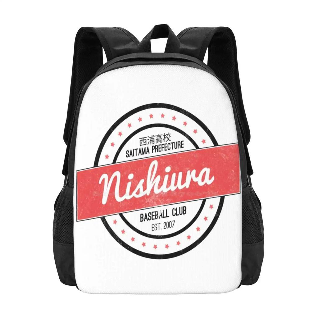 Nishiura Crest School Bags Travel Laptop Backpack Mihashi Ren Takaya Abe Abe Takaya Ren Mihashi Big Windup Oofuri Furikabutte