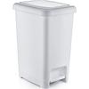 White Slim Pedal Dustbin 10 Lt