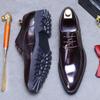 Leather Shoes Men's Genuine Leather Soft Leather Business Dress Shoes Lace-up Platform Patent Leather Shoes