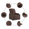 Recliner Chair with Lift Assistance Electric Brown Faux Leather