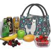 Cute Llama with Floral Thermal Lunch Bag Insulated Lunch Box Meal Prep Cooler Tote for Picnic Camping Work Travel