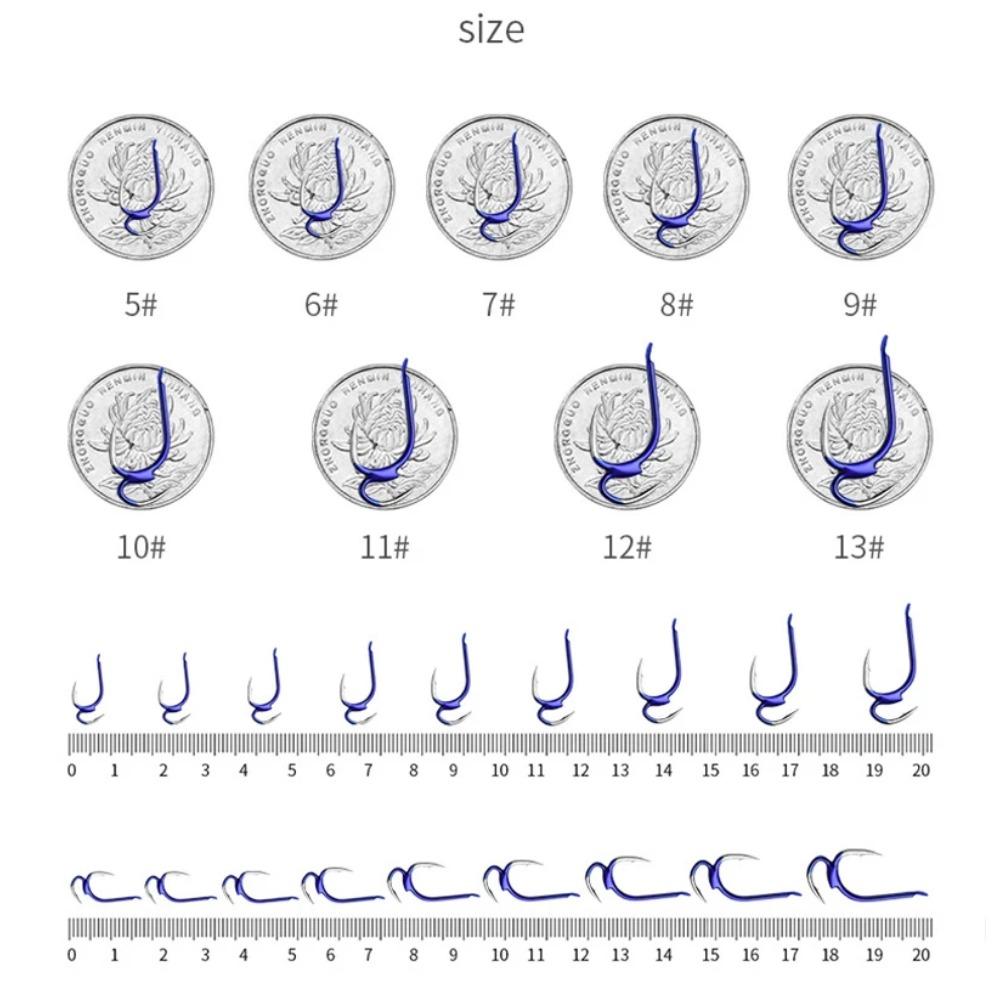 10Pcs/lot 5#-12# High-carbon Steel Fish Hook Two Strength Tip Sharp Carp Fighting Barbed Hooks Double Fishing Hook