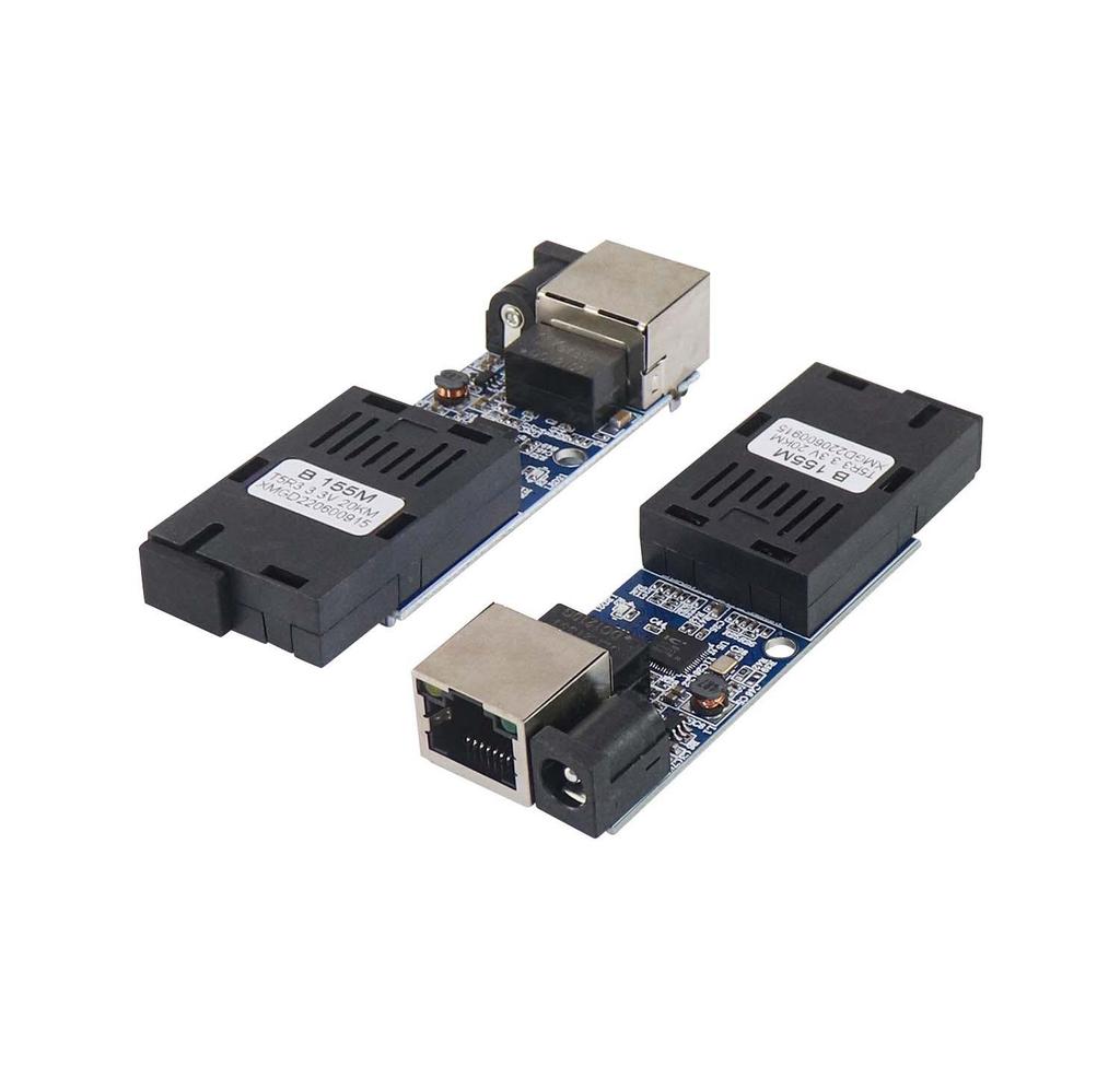 100 Megabit Mini Single-Mode Fiber Optic Transceiver, 1 Fiber, 1 Electrical, SC Port-A, Gigabit, Single-Fiber Pair