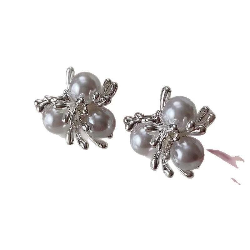 

Французские серьги из стекла с жемчугом «фейерверк» класса люкс, игла из настоящего цинкового сплава, серьги в универсальном и простом стиле