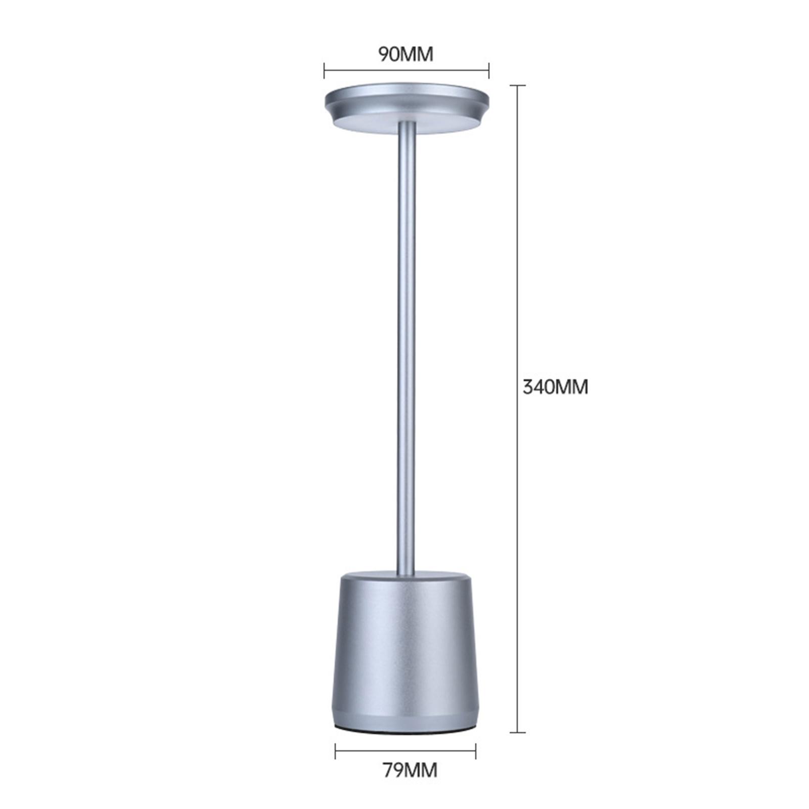 

Перезаряжаемая прикроватная лампа для спальни, металлическая сенсорная светодиодная настольная лампа, креативная настольная лампа для бара, ресторана, атмосфера gray