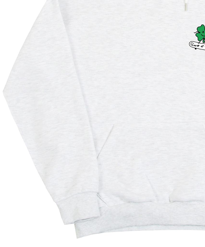 [Unisex] Clover Board Hoodie_Melange White