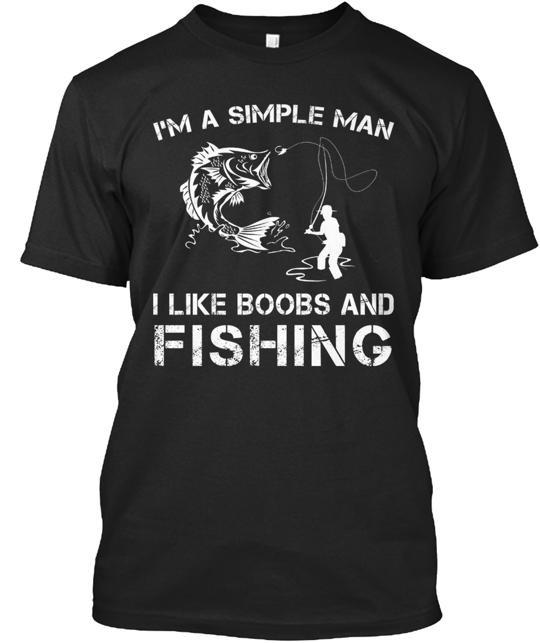 

Fishing I Like Boobs T-Shirt Made in the USA Size S to 5XL L
