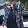 Women's 2025 Autumn/Winter Plaid Shirt - Korean Style, Loose Fit, Long Sleeve, Retro Casual, Plus Size for Couples