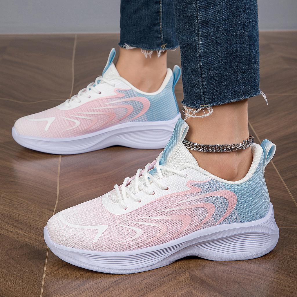 Running shoes women's new versatile mesh running shoes lightweight shock absorption student white casual sports shoes women's shoes