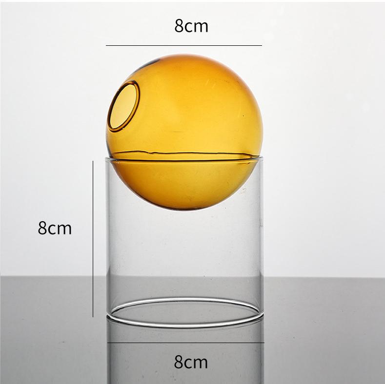 Vintage Round Glass Vase Borosilicate Mini Terrarium Stylish Water Plant Pot for Desktop Home Decor And Flower Arrangement