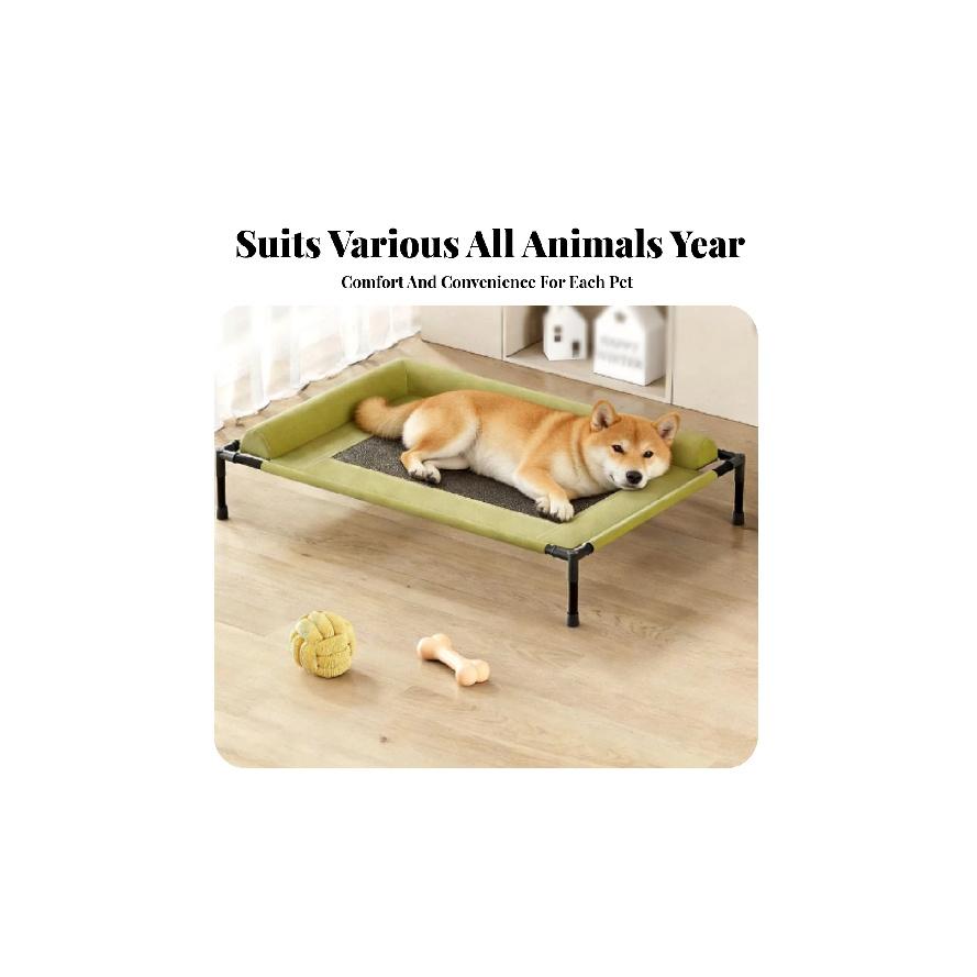 Padded Bolsters Moisture Resistant Washable Animal Furniture Raised Pet Bed Breathable Mesh Pet Bed