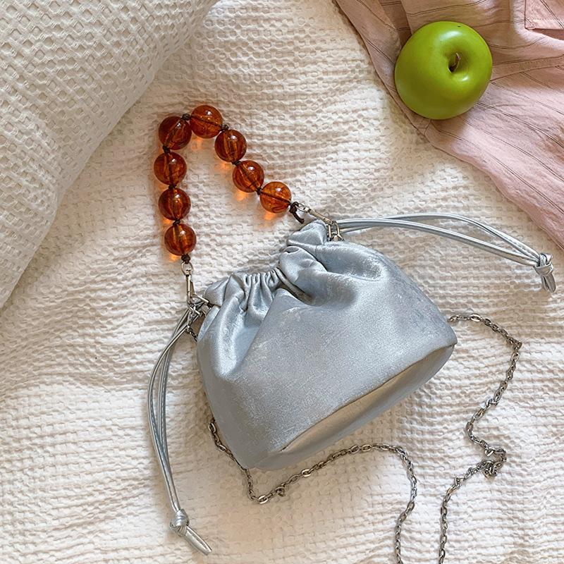 Handbag Bag Women's Niche Design Korean Version of Personalized Leisure Simple Bucket Bag Fashion Chain Shoulder Messenger Bag