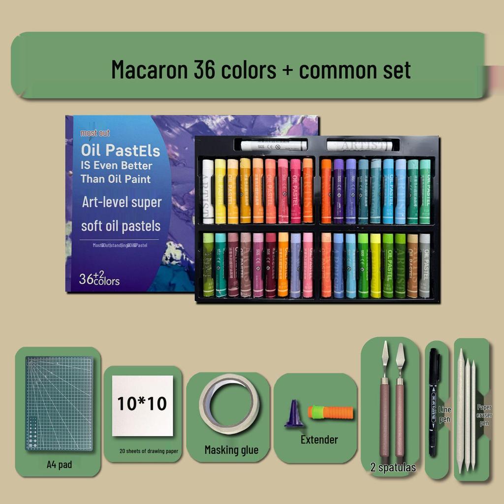 48-Color Super Soft Oil Pastels Set with Scraper - Child's Painting Kit