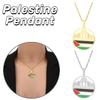 Ethnic Style Aksha Mosque And Palestine Pendant Necklace For Men And Women Stainless Steel Jewelry