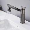 TLXT Gunmetal Grey Square Swivel Basin Faucet