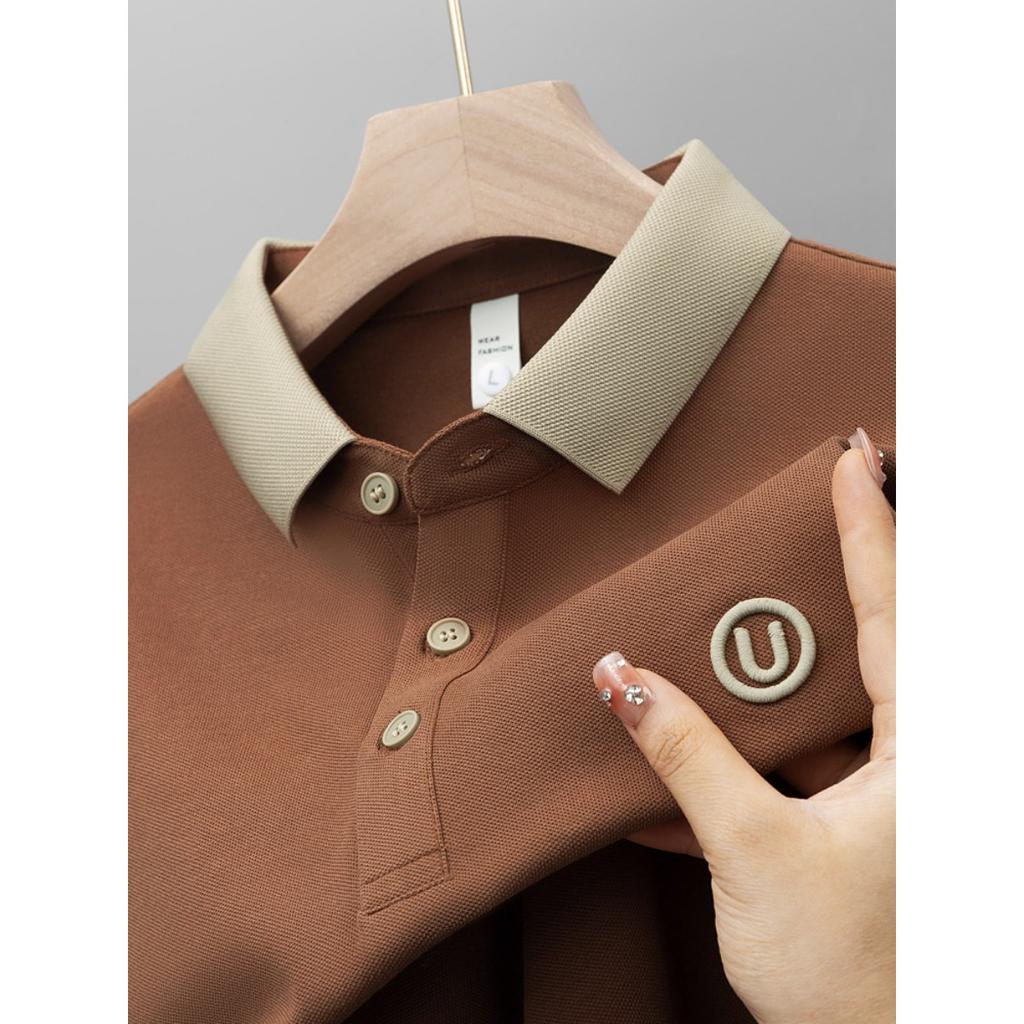 Men's Casual Shirt - Short Sleeved Summer Top, Ribbed Collar and Cuffs Design, Breathable Elastic Fabric, Regular Fit