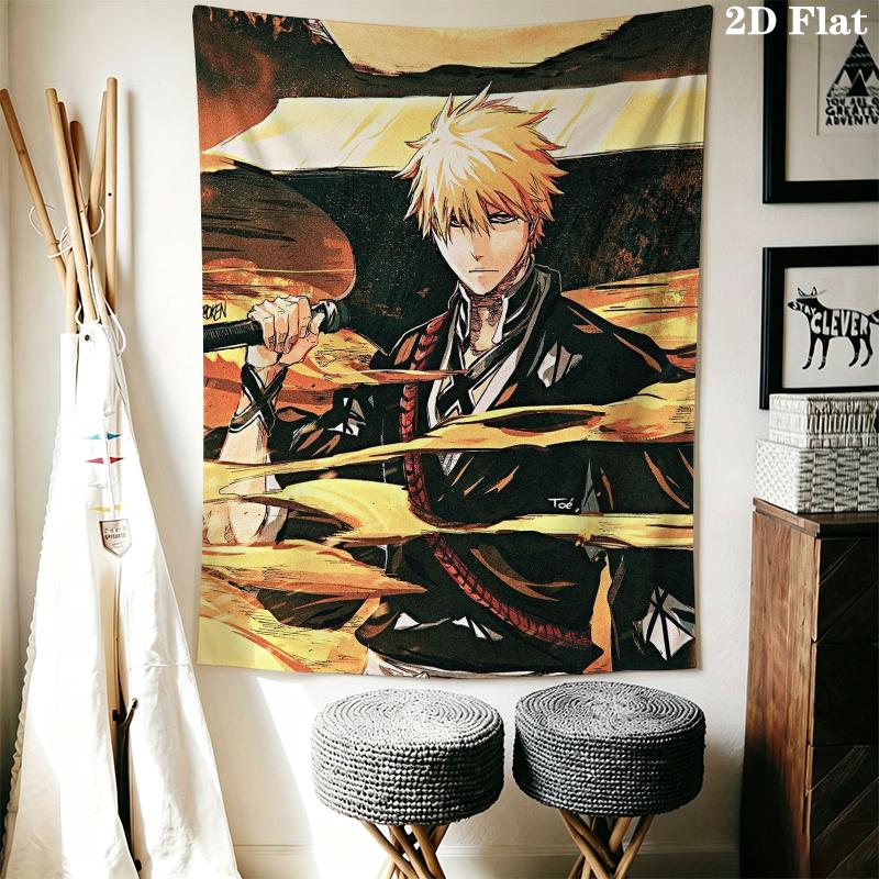 Bleach Wall Tapestry Aesthetic Wall Hanging Printed Fabric Blanket Decorative Tapestries for Bedroom Living Room Home Decor