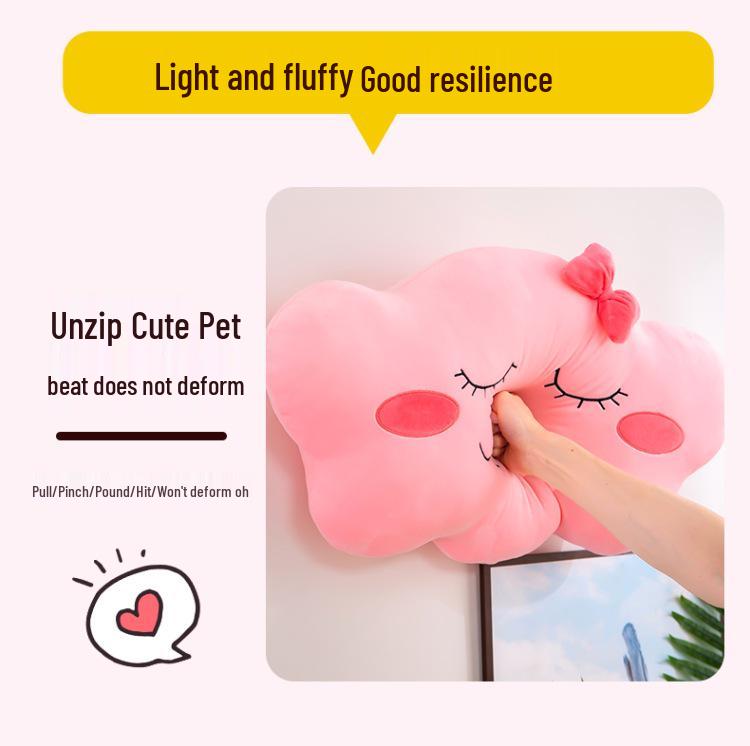 Cartoon Cloud Plush Pillow: Cute Doll for Girls, Soft Cushion for Bed