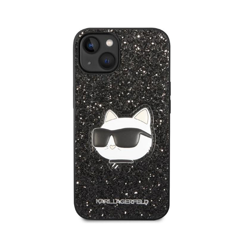 Karl Lagerfeld Nft Glitter Choupette Patch - Etui Iphone 14 Plus (Czarny)