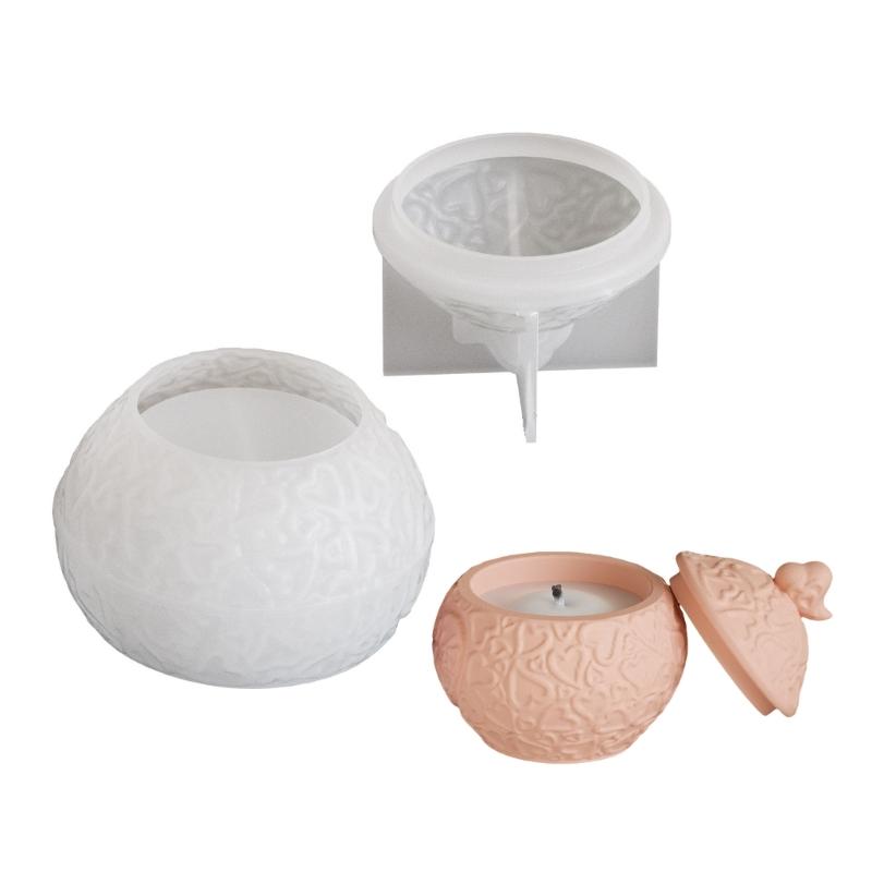 Reusable Silicone Mould Jar Molds Candlestick Molds Heart Pattern Jewelry Making Tool for Making Candle Holder and Tins 1