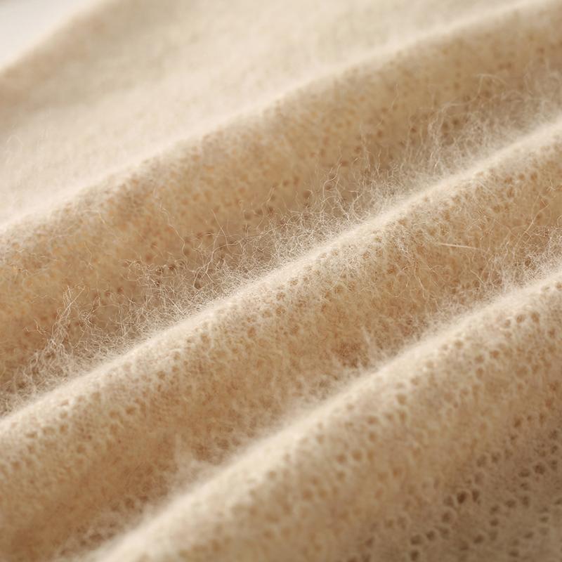 Damen Kaschmirpullover Qinghe Kaschmir 30% Kaschmir 30% Nerz 30% Wolle 10% Nylon Dicker Kaschmirpullover für Damen im Herbst und Winter, weich und warm